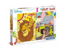 Puzzle 3x48 Super kolor Disney classic