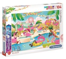 Puzzle 104 Brilliant Flamingos Party