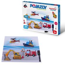 Puzzle magnetyczne - pojazdy