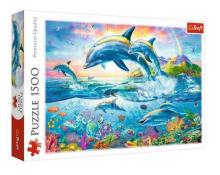 Puzzle 1500 Rodzina delfinów TREFL