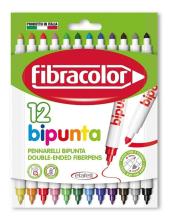 Pisaki Bipunta Double Point 12 kol FIBRACOLOR