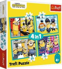 Puzzle 4w1 Wesoły Świat Minionków TREFL