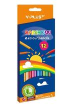 Kredki ołówkowe Rainbow + temperówka 12 kol