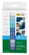 Farby akrylowe 12ml 10 kol niebieski HAPPY COLOR