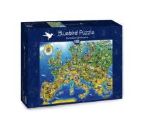 Puzzle 1000 Mapa z zabytkami Europy