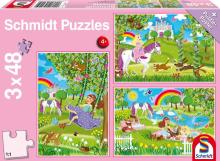 Puzzle 3x48 Księżniczki w ogrodzie G3