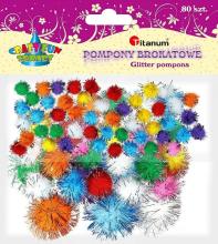 Pompony brokatowe mix 80szt.