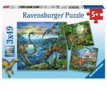 Puzzle 3x49 Fascynacja Dinozaurami