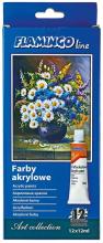 Farby akrylowe w tubie 12 kolorów 12ml