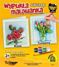 Wypukła malowanka Kwiaty - Róże + Tulipany