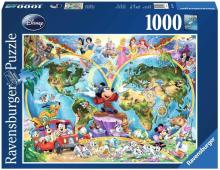 Puzzle 1000 Mapa z postaciami Disneya