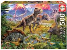 Puzzle 500 Zgromadzenie dinozaurów