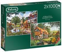 Puzzle 2x1000 Falcon Piękny letni dzień G3