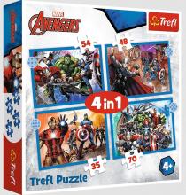 Puzzle 4w1 Odważni Avengersi TREFL