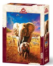 Puzzle 1000 Afryka, Rodzina słoni