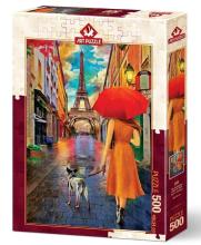 Puzzle 500 Romantyczny spacer ulicą Paryża