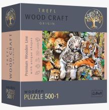 Puzzle drewniane 500+1 Dzikie koty w dżungli TREFL