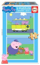 Puzzle 2x9 Świnka Peppa (drewniane) G3