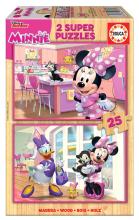 Puzzle 2x25 Myszka Minnie/Daisy (drewniane) G3