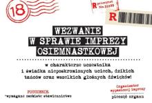 Zaproszenie Urodziny Osiemnastka ZA-103 (10szt.)