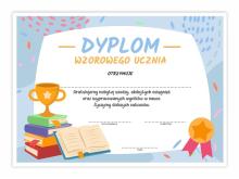 Dyplom A4 wzorowego ucznia - Puchar 30szt