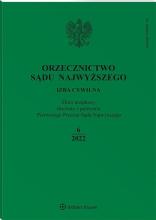 Orzecznictwo Sądu Najwyższego 6/2022