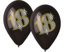 Balony premium hel 18 czarne 30cm 5szt