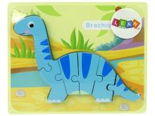 Drewniane puzzle Dinozaur Brachiosaur niebieski