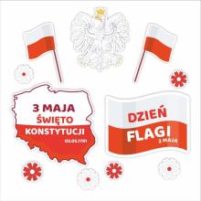 Dekoracje okienne patriotyczne - 2-3 maja 02 11szt