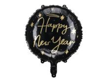 Balon foliowy Happy New Year 45 cm czarny