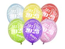 Balony 2023 Metallic 30cm 6szt