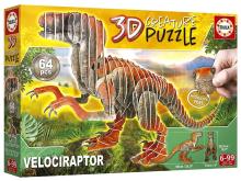 Puzzle 3D Dinozaury - Welociraptor 64 el. G3