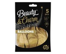 Balony Beauty&Charm platynowe j. złote 46cm 5szt