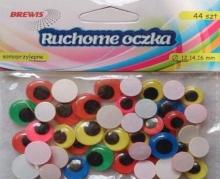 Ruchome oczka kolorowe 44szt