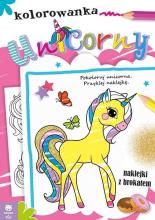 Unicorny. Kolorowanka z brokatem