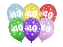 Balony 40th Birthday Metallic Mix 30cm 6szt