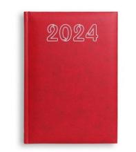 Terminarz 2024 A5 dzienny Standard - czerwony