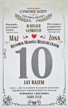 Karnet 10 rocznica ślubu (cynowa)