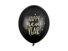 Balony Happy New Year Pastel Black 30cm 50szt