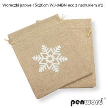 Woreczki jutowe eco z nadrukiem 20x15cm 2szt