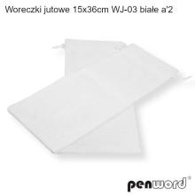 Woreczki jutowe białe 36x15cm 2szt