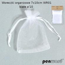 Woreczki organzowe białe 7x10cm 10szt