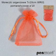 Woreczki organzowe pomarańczowe 7x10cm 10szt