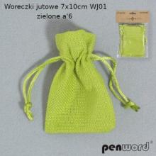 Woreczki jutowe zielone 7x10cm 6szt