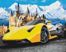 Malowanie po numerach Lamborghini koło zamku 40x50