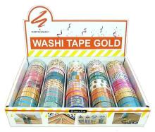 Taśma ozdobna Washi Tape Gold (25szt)