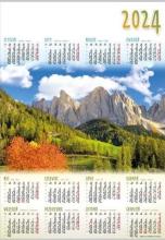 Kalendarz 2024 jednoplanszowy Dolomity (10szt)