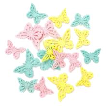 Naklejki pluszowe motyle pastelowe 15szt