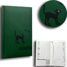 Kalendarz 2024 A6 tygodniowy kot zieleń