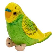 Papuga falista zielono-żółta 13cm